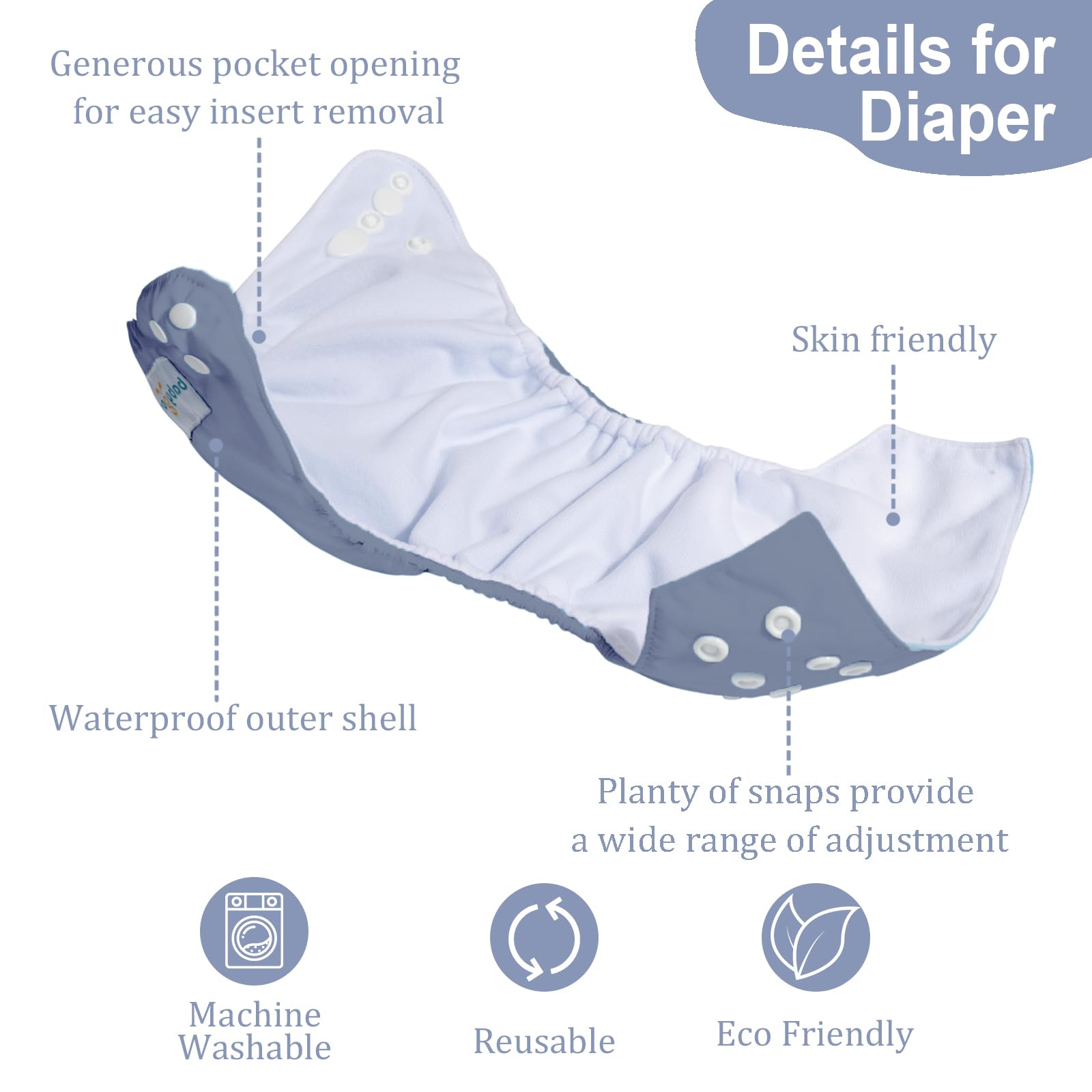 babygoal bamboo rayon inserts provide soft, absorbent core for dry skin