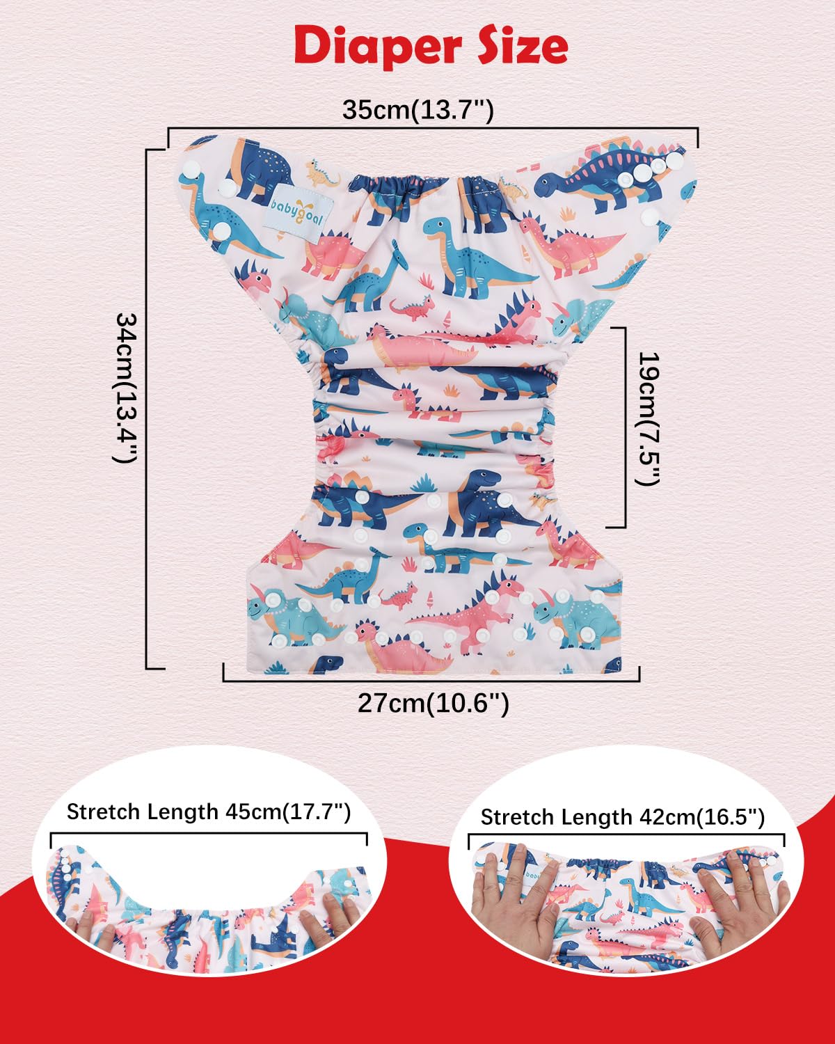 Babygoal adjustable diaper covers closeup demonstrates customizable fit for toddlers.