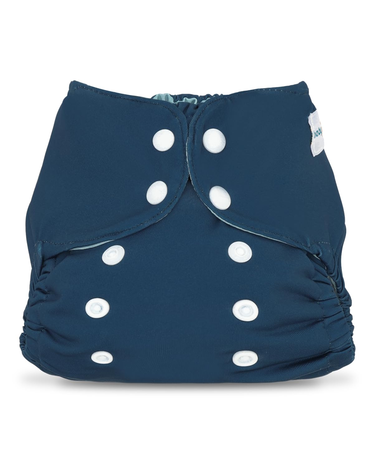 Babygoal adjustable-snaps diaper cover demonstrates growth-friendly snug fit.