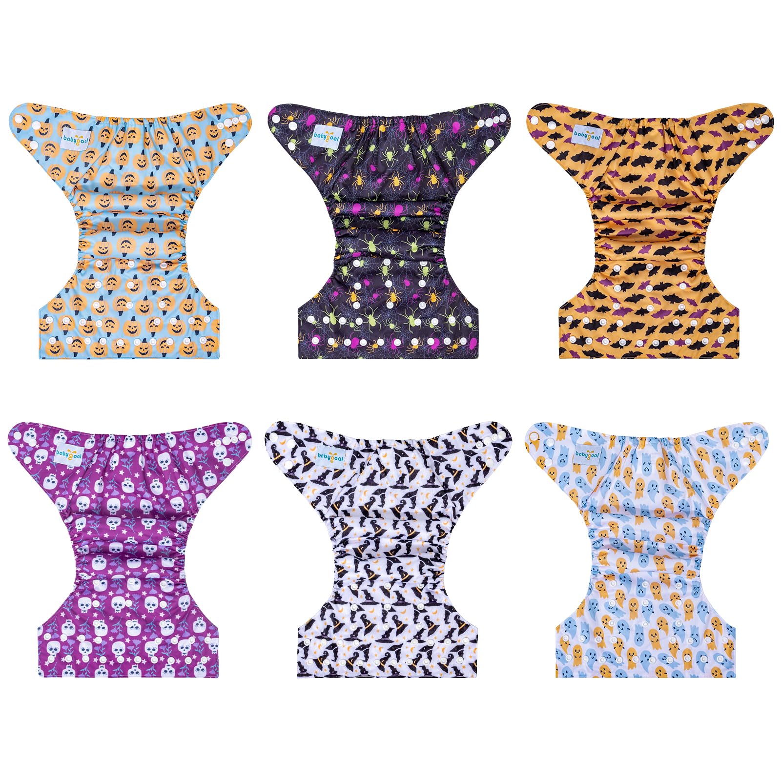 Babygoal adjustable snaps demonstrate S, M, L sizes for 7–33 pounds.