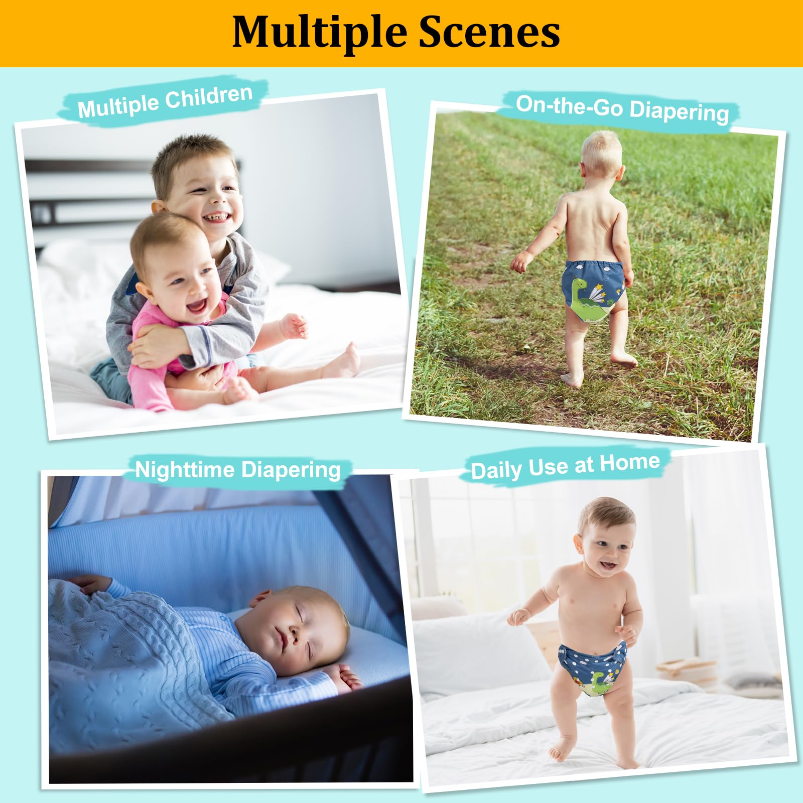 babygoal adjustable snaps illustrating a one-size fit for growing babies