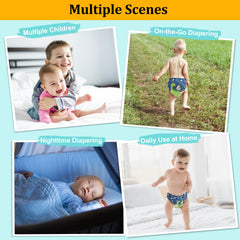 babygoal adjustable snaps illustrating a one-size fit for growing babies