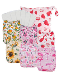 Babygoal cloth diaper pack front view shows adjustable fit for growing babies