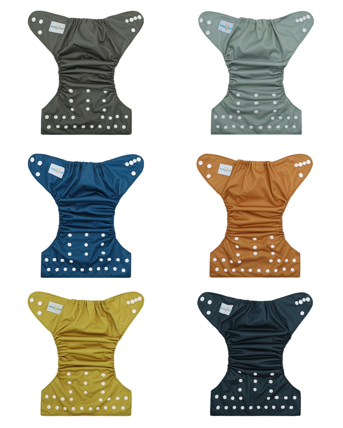 Babygoal pocket diaper with adjustable snaps demonstrates flexible size for growing babies.