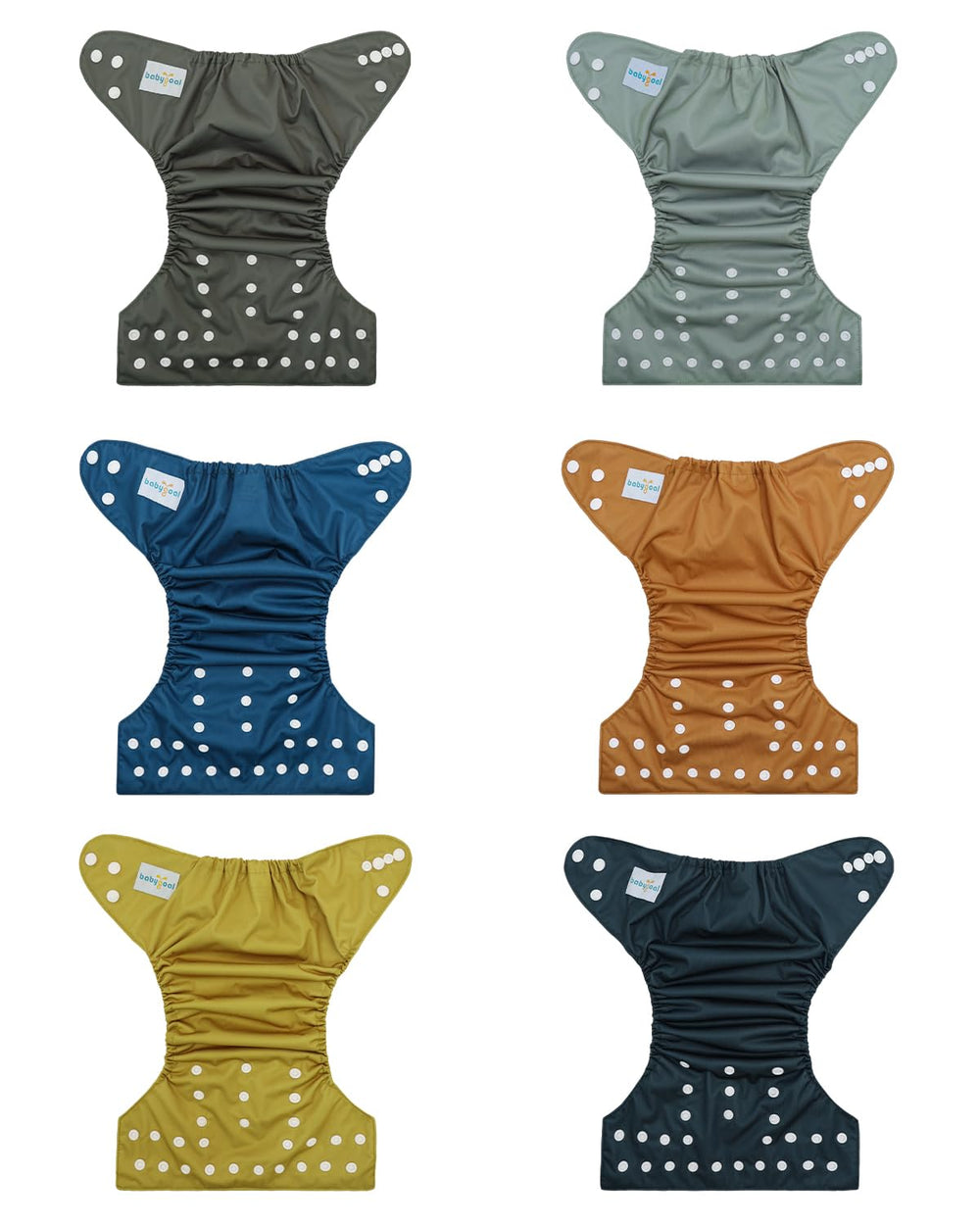 Babygoal pocket diaper with adjustable snaps demonstrates flexible size for growing babies.