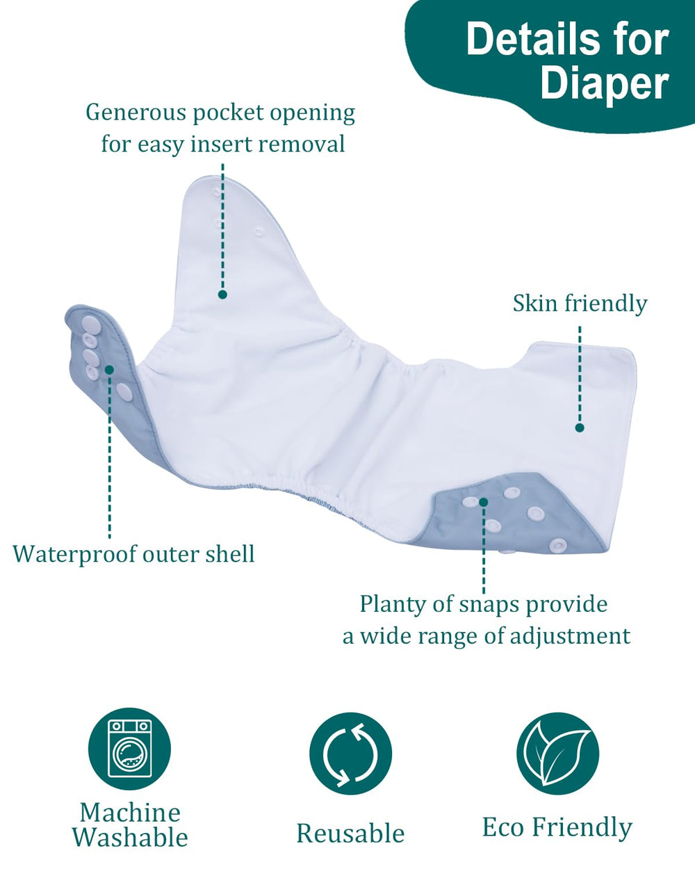 babygoal bamboo inserts 4-layer highlight extra absorbency and quick-drying comfort.