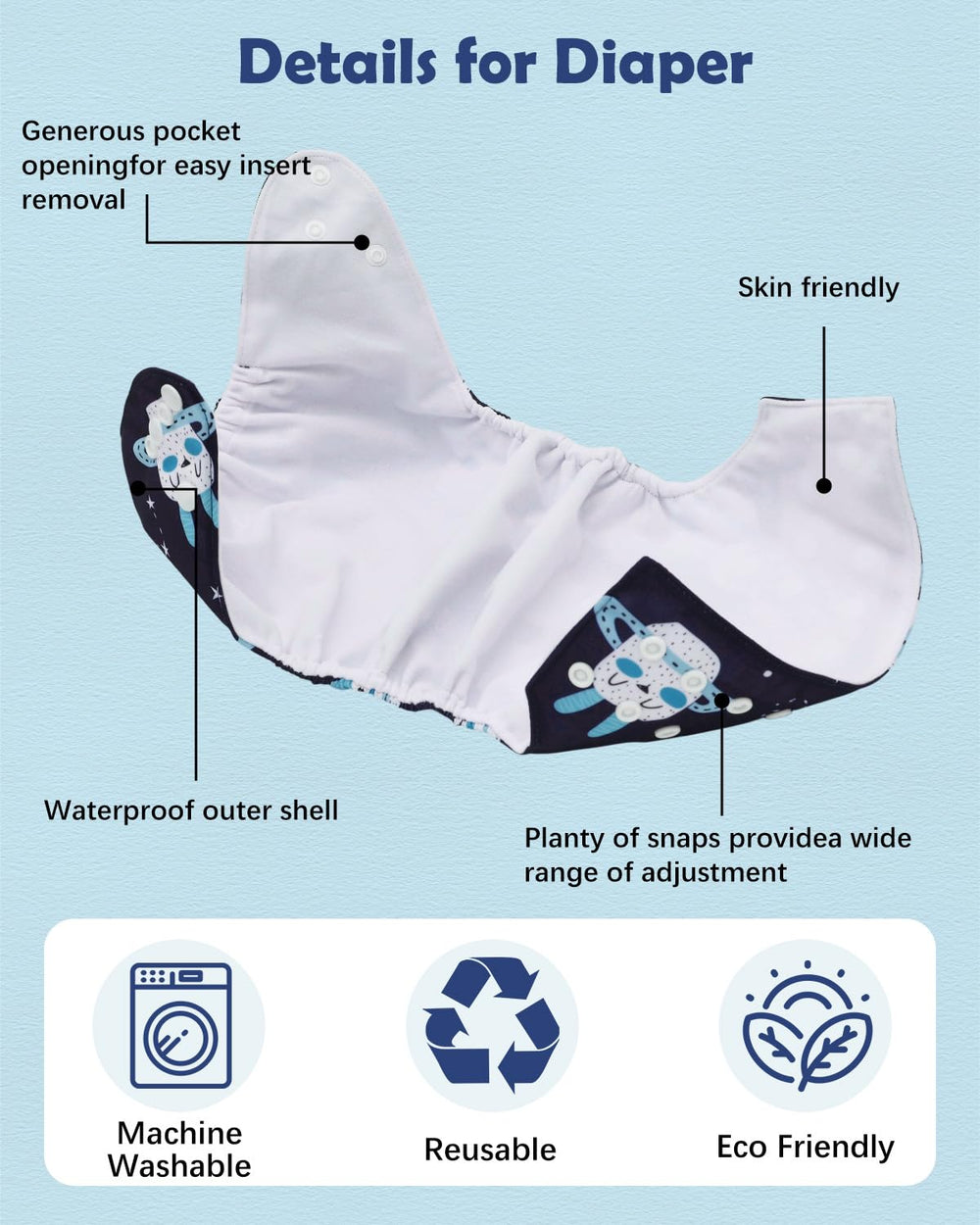 Babygoal bamboo inserts offer soft, four-layer absorbency