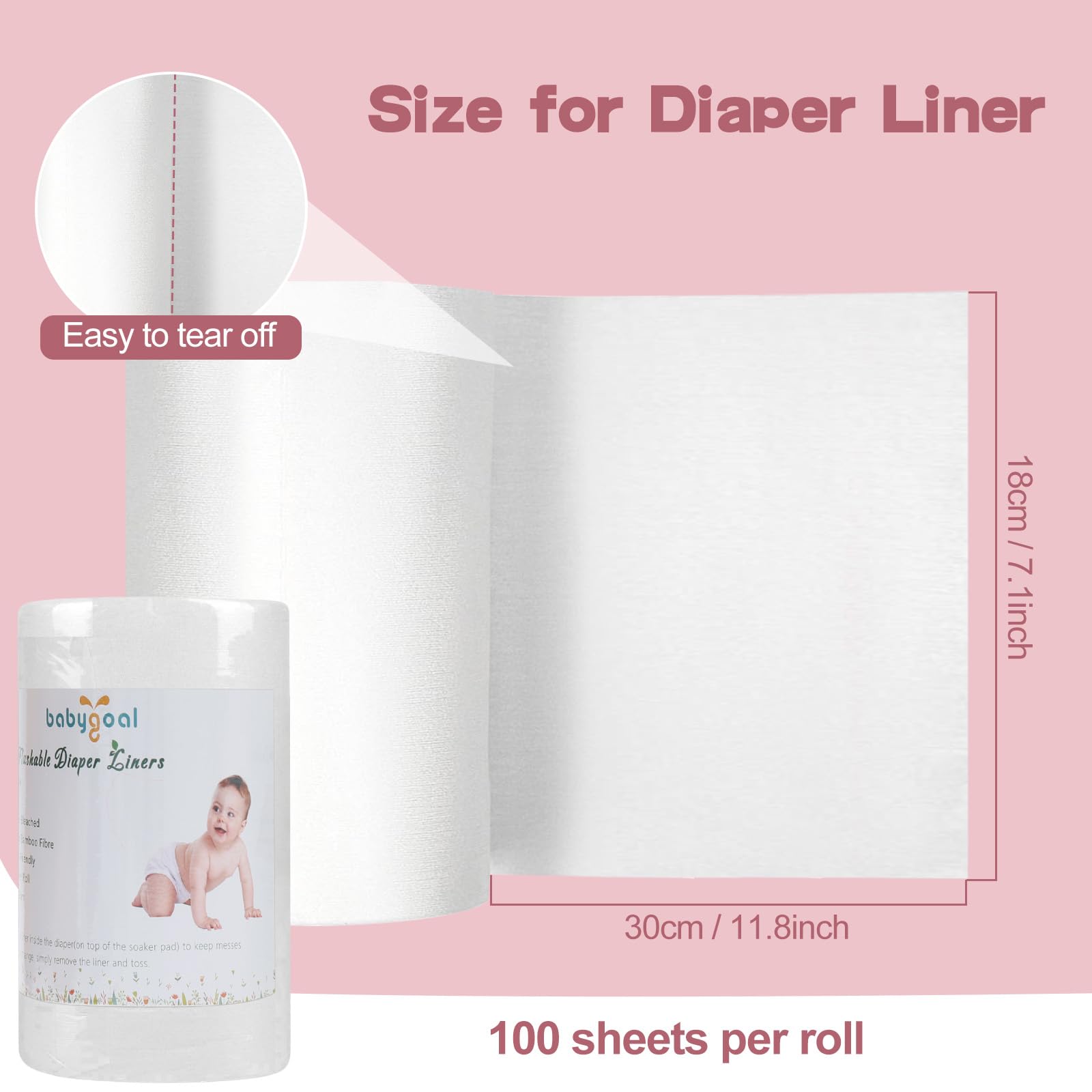 Babygoal bamboo liner safe-environment reduces chlorine exposure and supports eco-friendly care