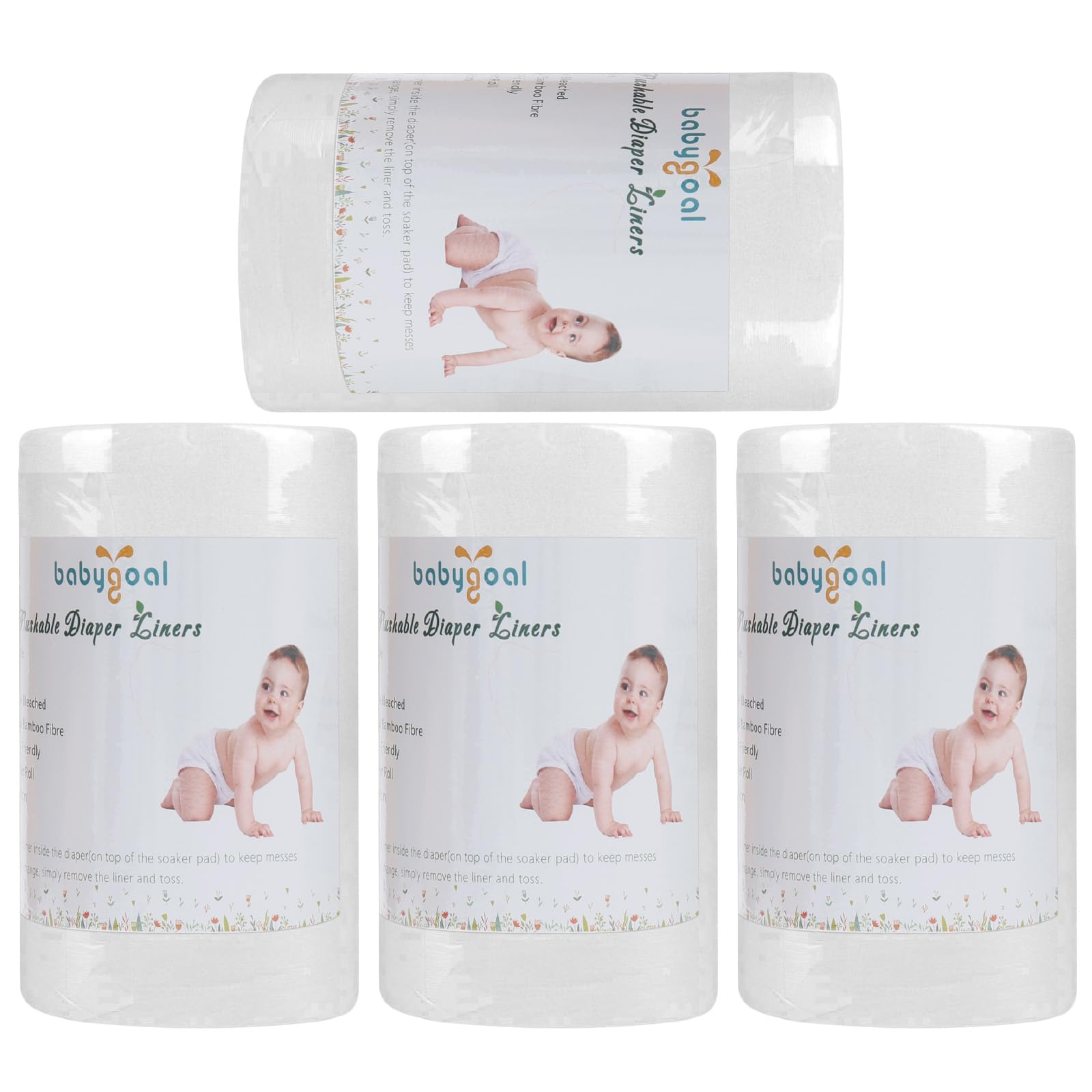Babygoal bamboo liner close-up highlighting gentle skin protection for delicate diaper areas.
