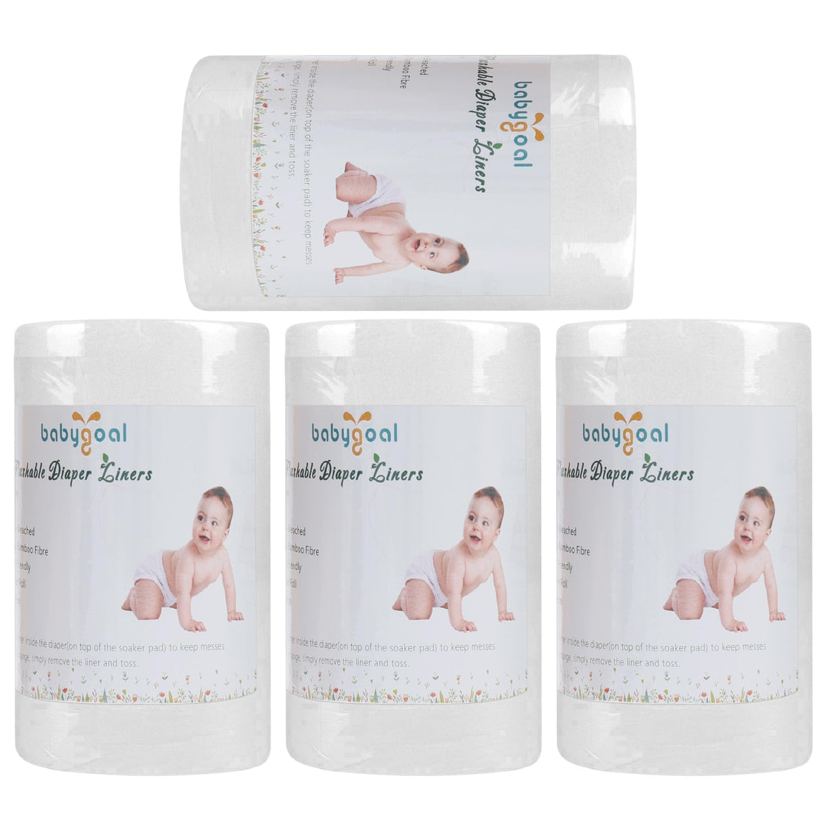 Babygoal bamboo liner close-up highlighting gentle skin protection for delicate diaper areas.