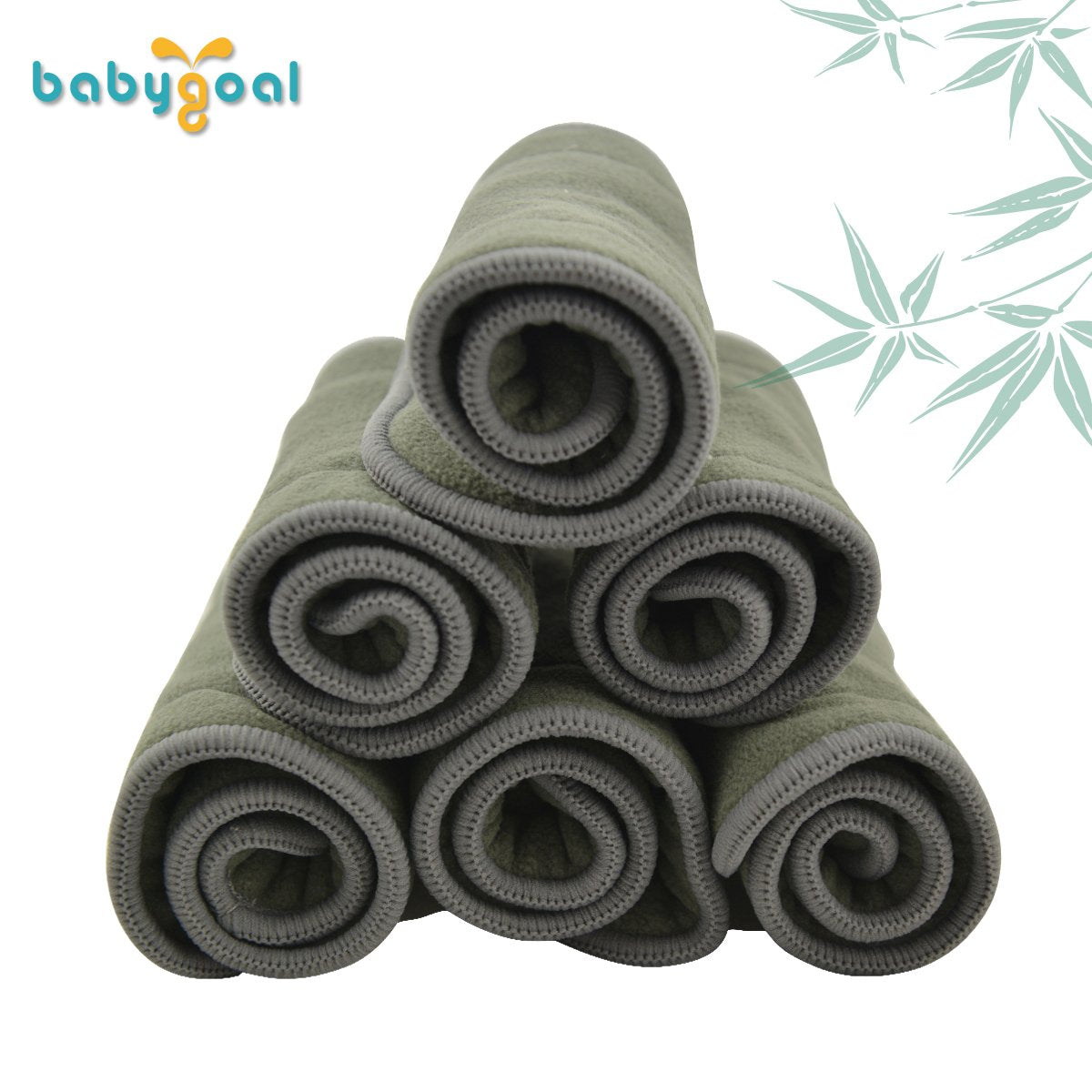 Babygoal bamboo rayon outer layers close-up show soft, breathable fabric.