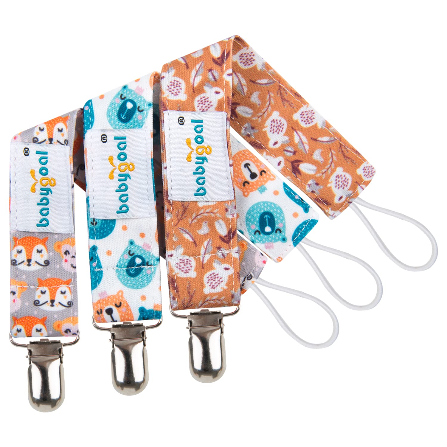 Babygoal boy and girl design pacifier clips in cute patterns