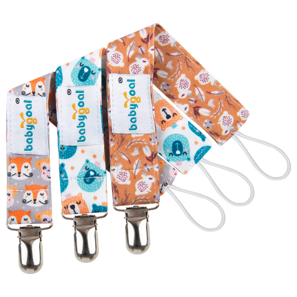 Babygoal boy and girl design pacifier clips in cute patterns