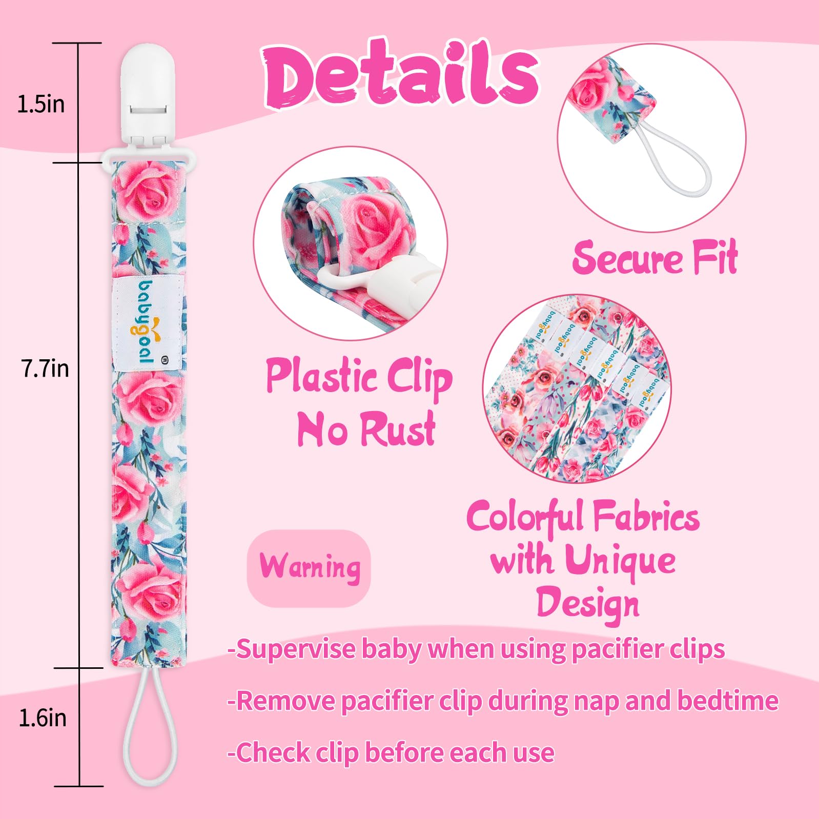 babygoal christmas-design pacifier clip festive look ideal for seasonal photos.