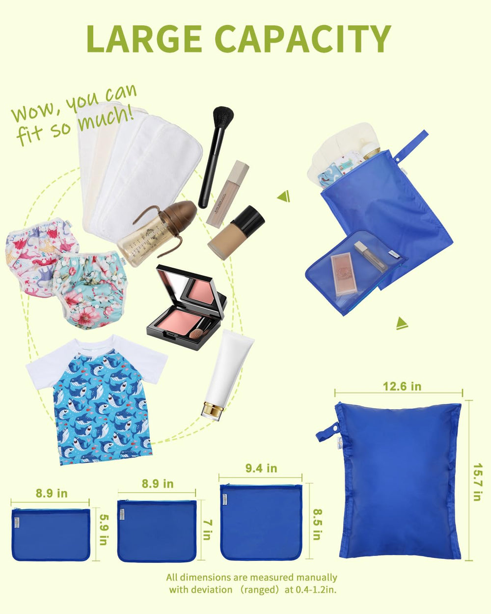 babygoal clear travel bags medium for cosmetics and toiletries with easy access during travel.