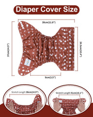 Babygoal cloth diaper covers adjustable snaps close-up shows easy size changes for 7-33 pounds.