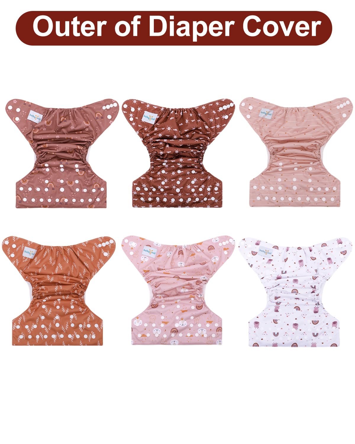 Babygoal cloth diaper covers in action with baby wearing comfortable breathable fit.