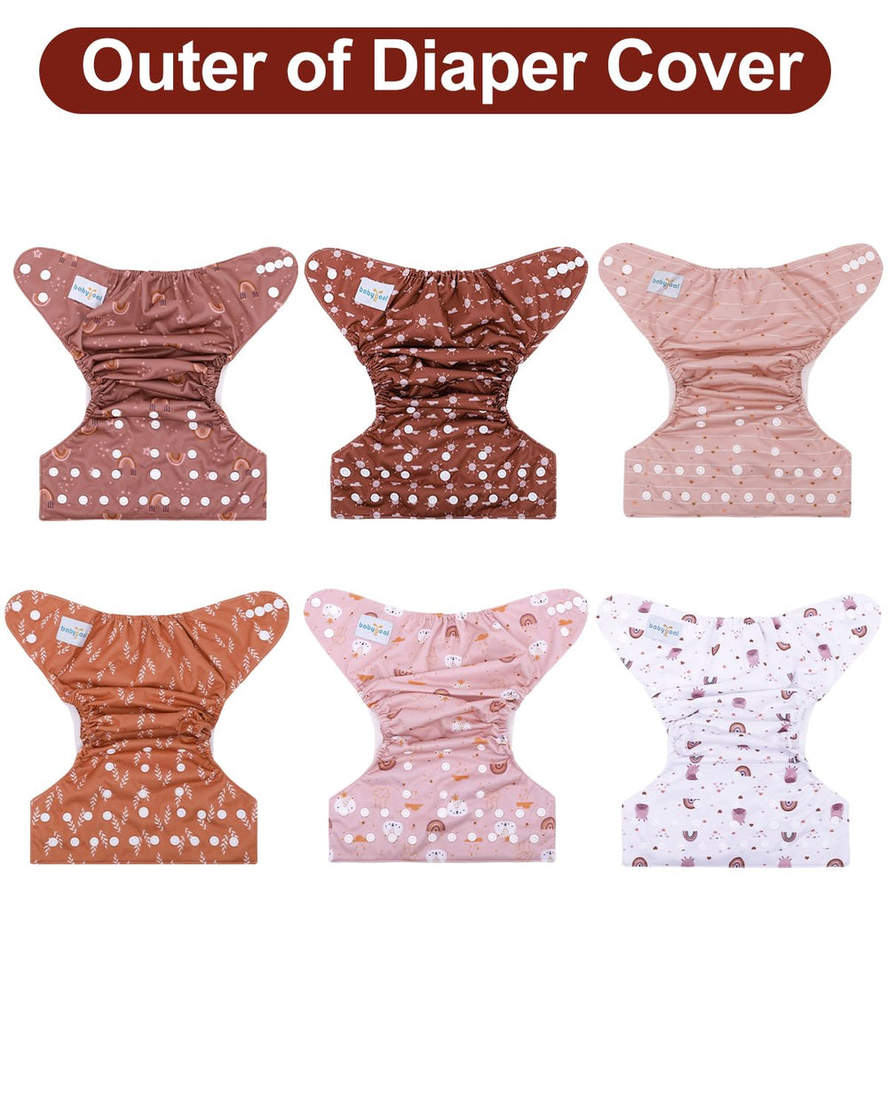 Babygoal cloth diaper covers in action with baby wearing comfortable breathable fit.