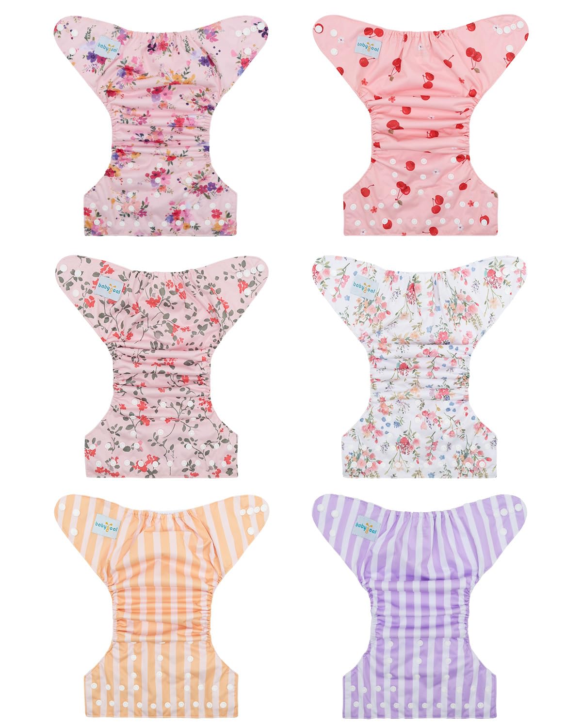 Babygoal cloth diaper covers open-pack shot, easy access for quick diaper changes.