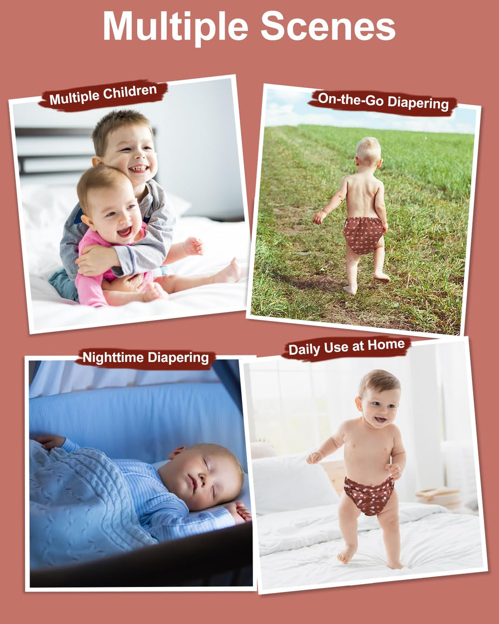 Babygoal cloth diaper covers waterproof breathable TPU outer close-up view.
