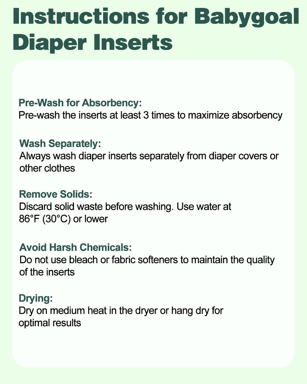 Babygoal compatibility with most pocket or cover cloth diapers.