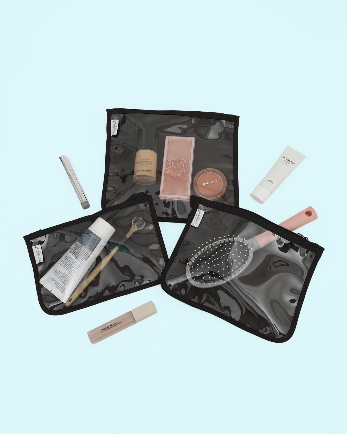 babygoal compact travel organization illustrating stacked bags for vacation packing