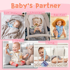 babygoal doll pacifier clip variety designs solid colors for daily use