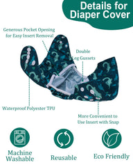 Babygoal double gusset detail highlights leak protection for confident diaper changes.