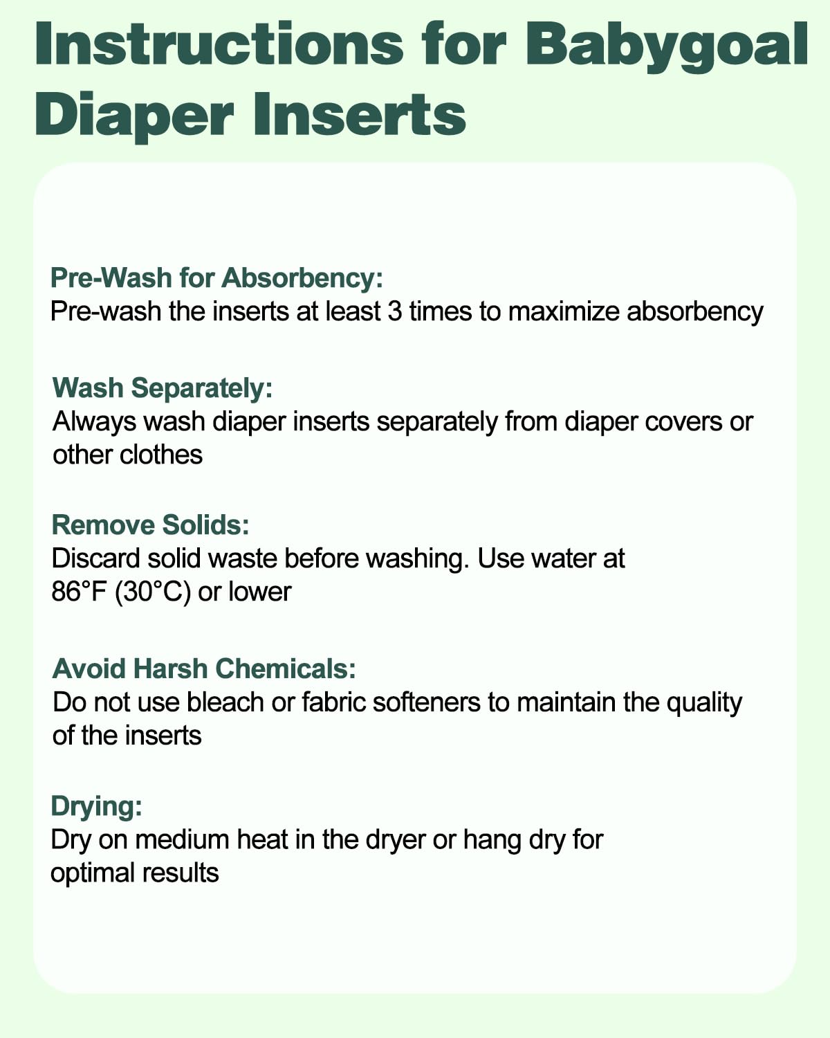 Babygoal economical reusable inserts reduce waste versus disposables.