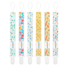 Babygoal floral pacifier clip pack shows vibrant colors for secure on-the-go soothing