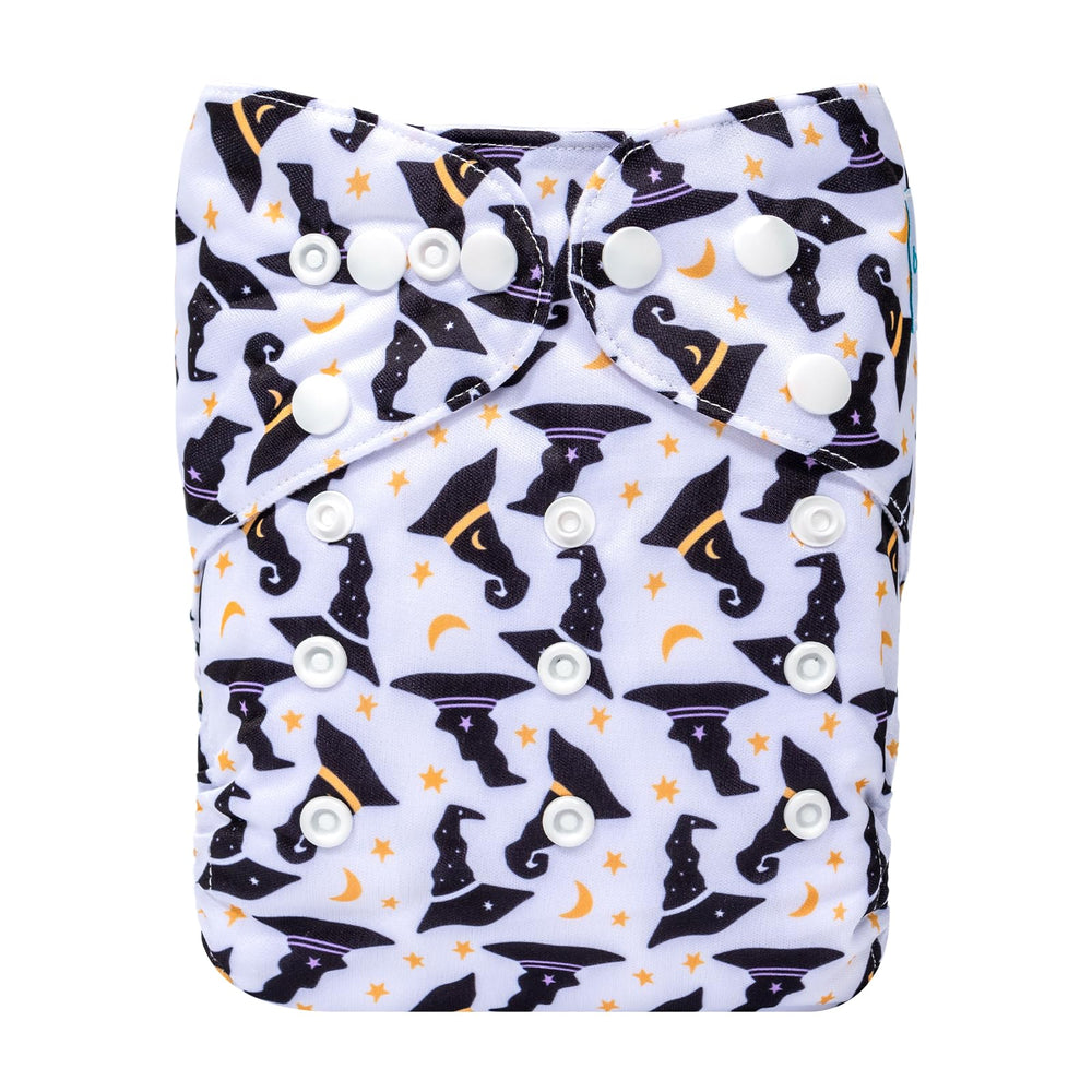 babygoal Halloween diaper front design with spooky pattern for everyday wear