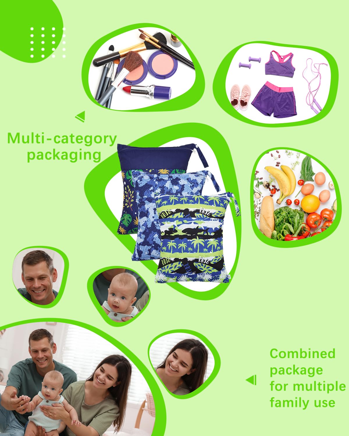 Babygoal Hawaii waterproof TPU fabric emphasizes leakproof protection for swimsuits.