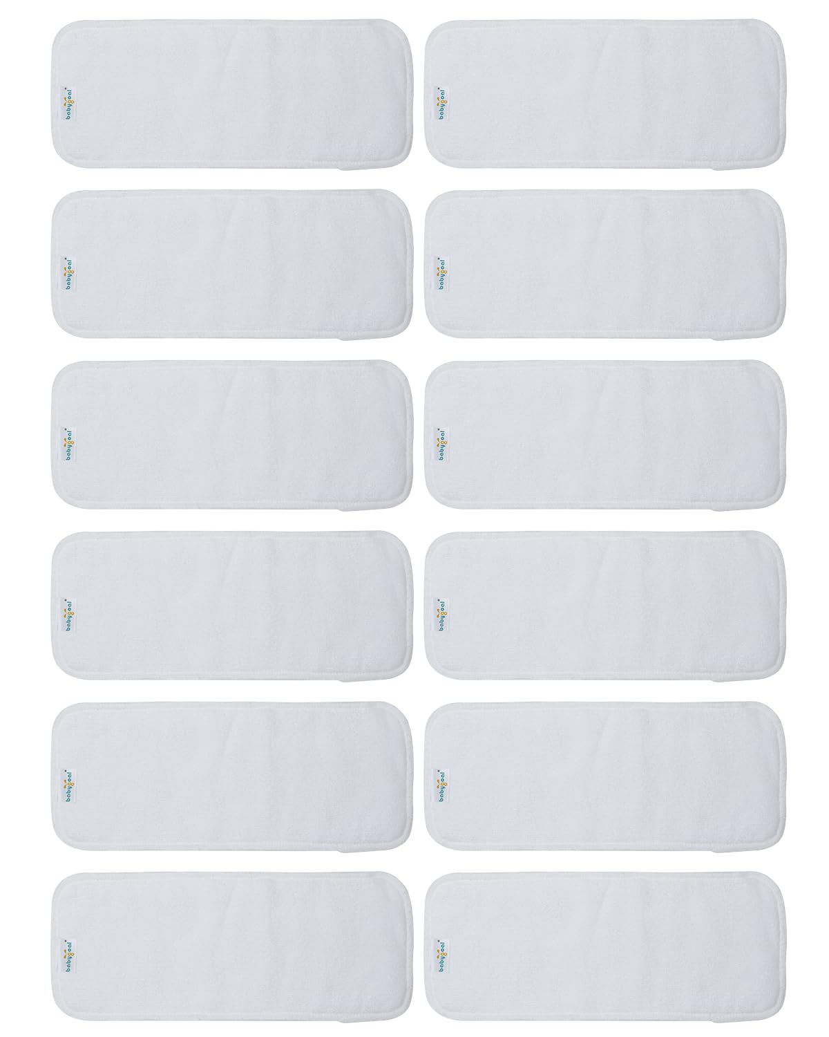 Babygoal 3-layer microfiber diaper inserts pack fits medium cloth diapers for babies 8-33 lbs.