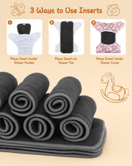 babygoal large diaper inserts folded – compact, ready to stash in a bag.