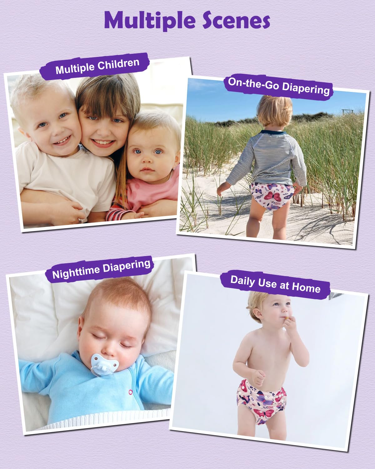 Babygoal leg gussets and snug elastic reduce leaks during active days
