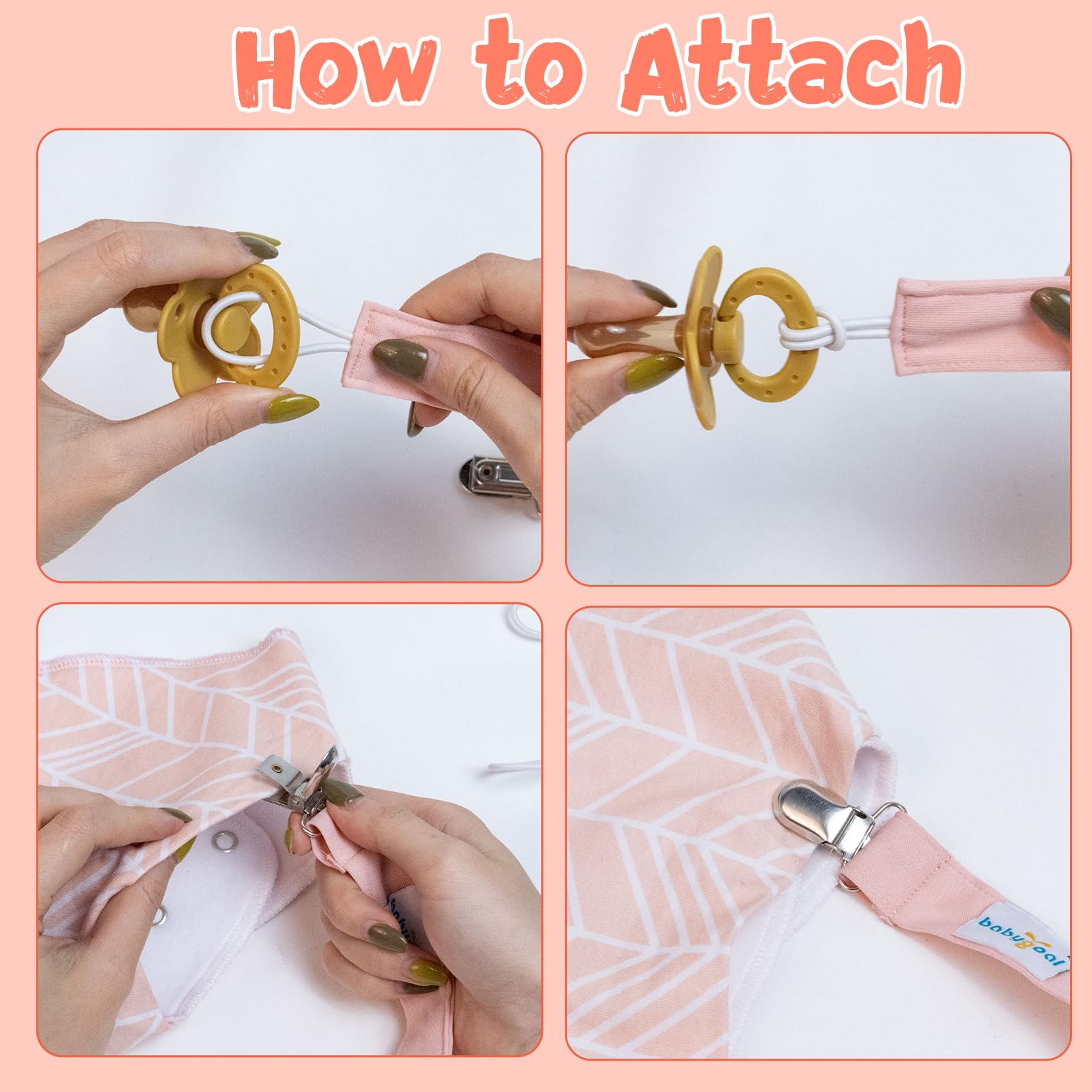 babygoal multifunctional uses pacifier clip can also secure teething rings or small toys