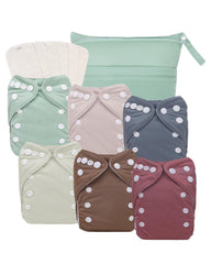 babygoal newborn cloth diaper cover close-up shows snap closures for secure adjustable fit.