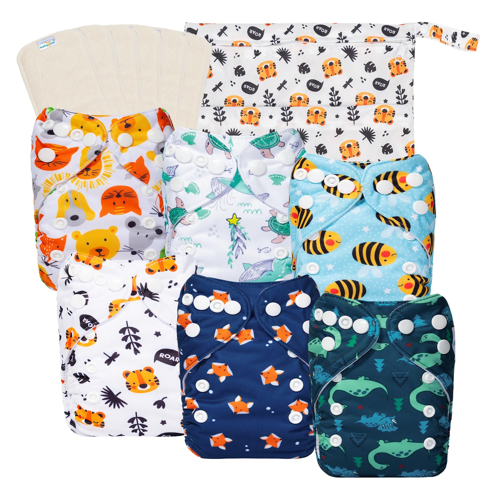 babygoal newborn cloth diaper pack front view for eco friendly diapering.