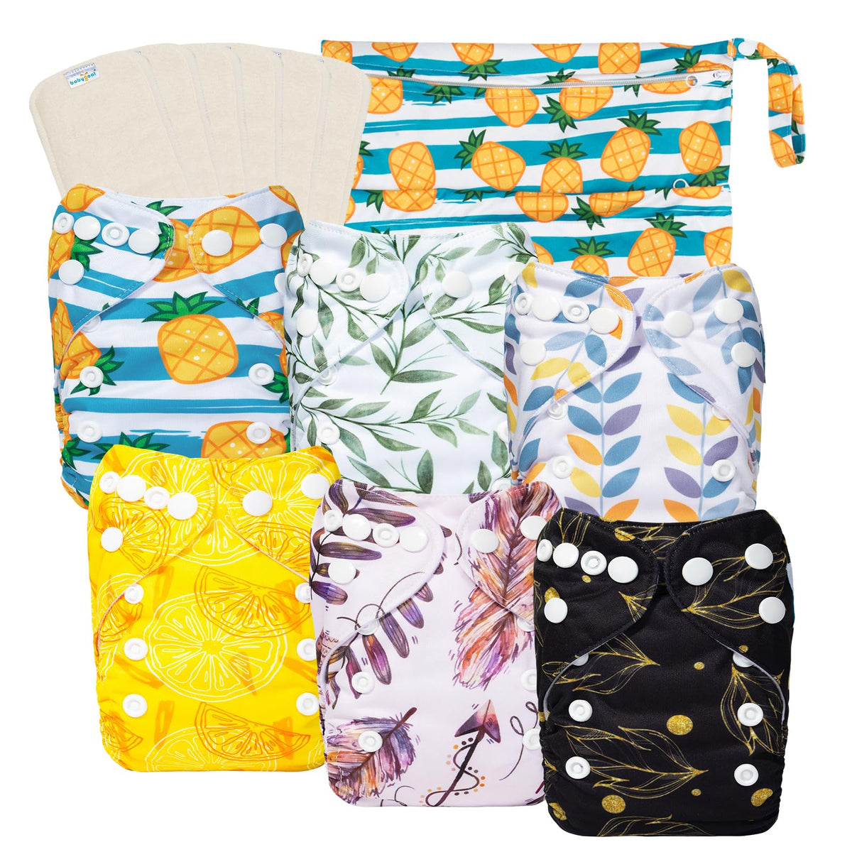 babygoal newborn cloth diapers pack13 with adjustable sizing for a growing newborn
