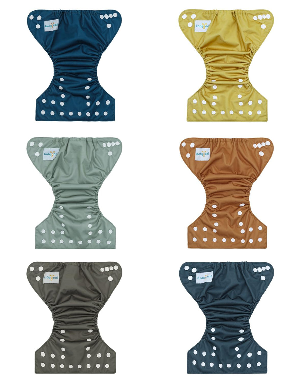 babygoal newborn diaper covers-6-pack close-up emphasizes adjustable snap closures for snug fits.