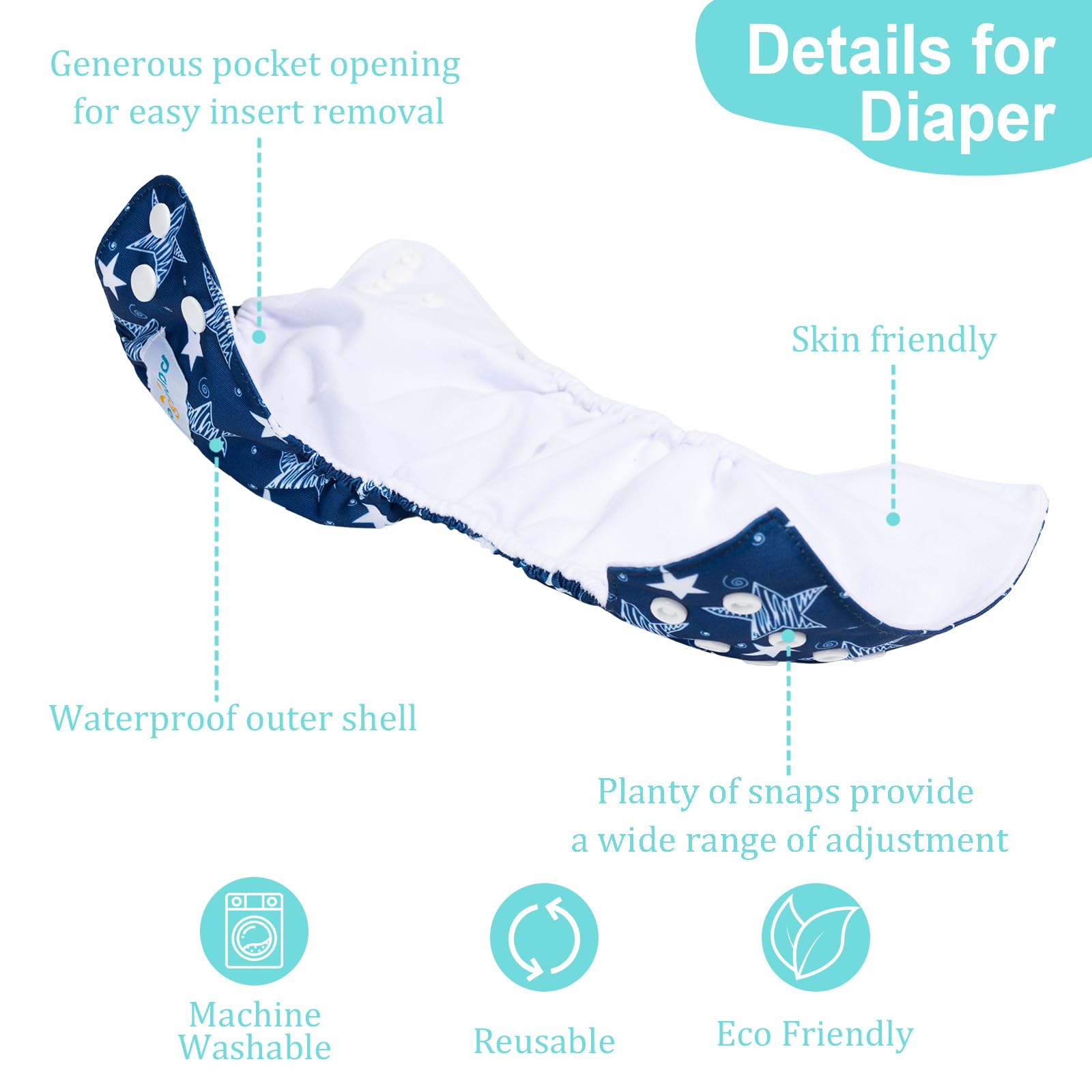 Babygoal newborn diaper inserts pack shown for easy on-the-go changes.
