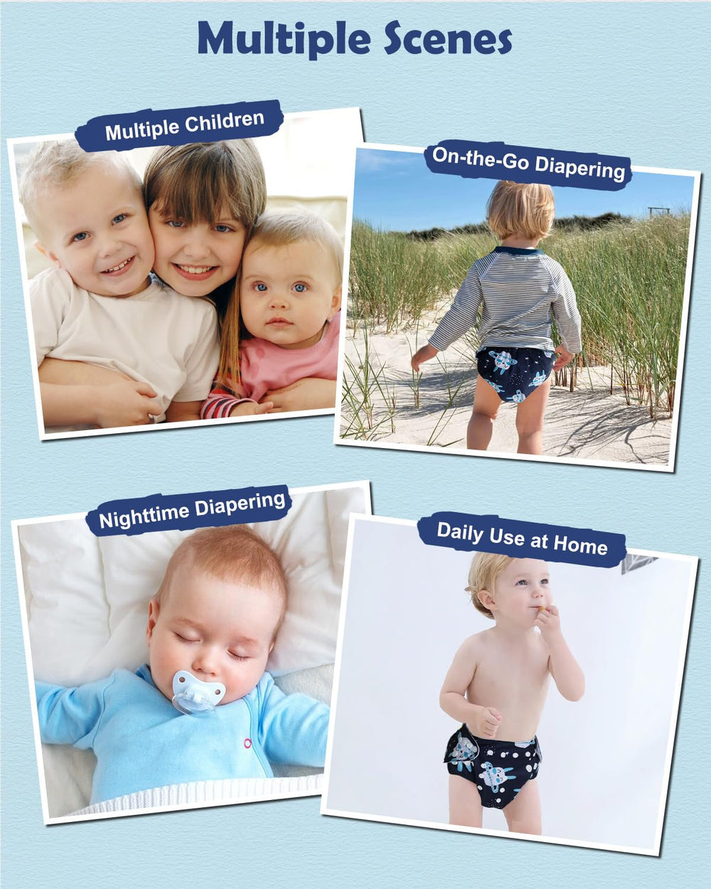 Babygoal one-size diaper fits 0-3 years with adjustable snaps