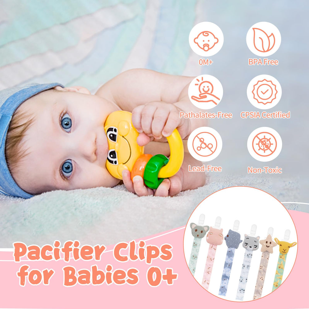 babygoal pacifier clip soft fabric close-up highlighting gentle texture and washability
