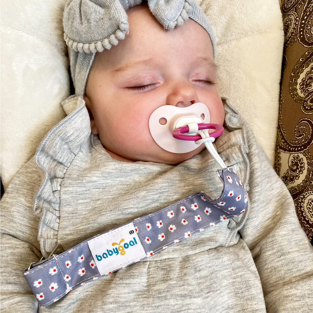 Babygoal pacifier clip solid color collection offers timeless grip for any outfit