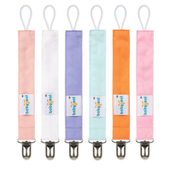 babygoal pacifier clip solid color pack six keeps pacifiers handy and off baby's clothes