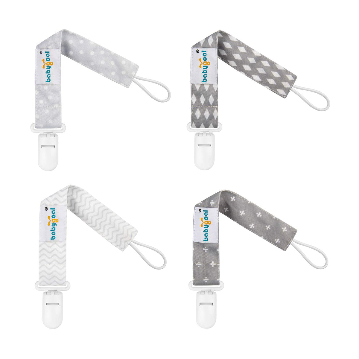 babygoal pacifier clip solid design close-up showing neutral color for everyday use