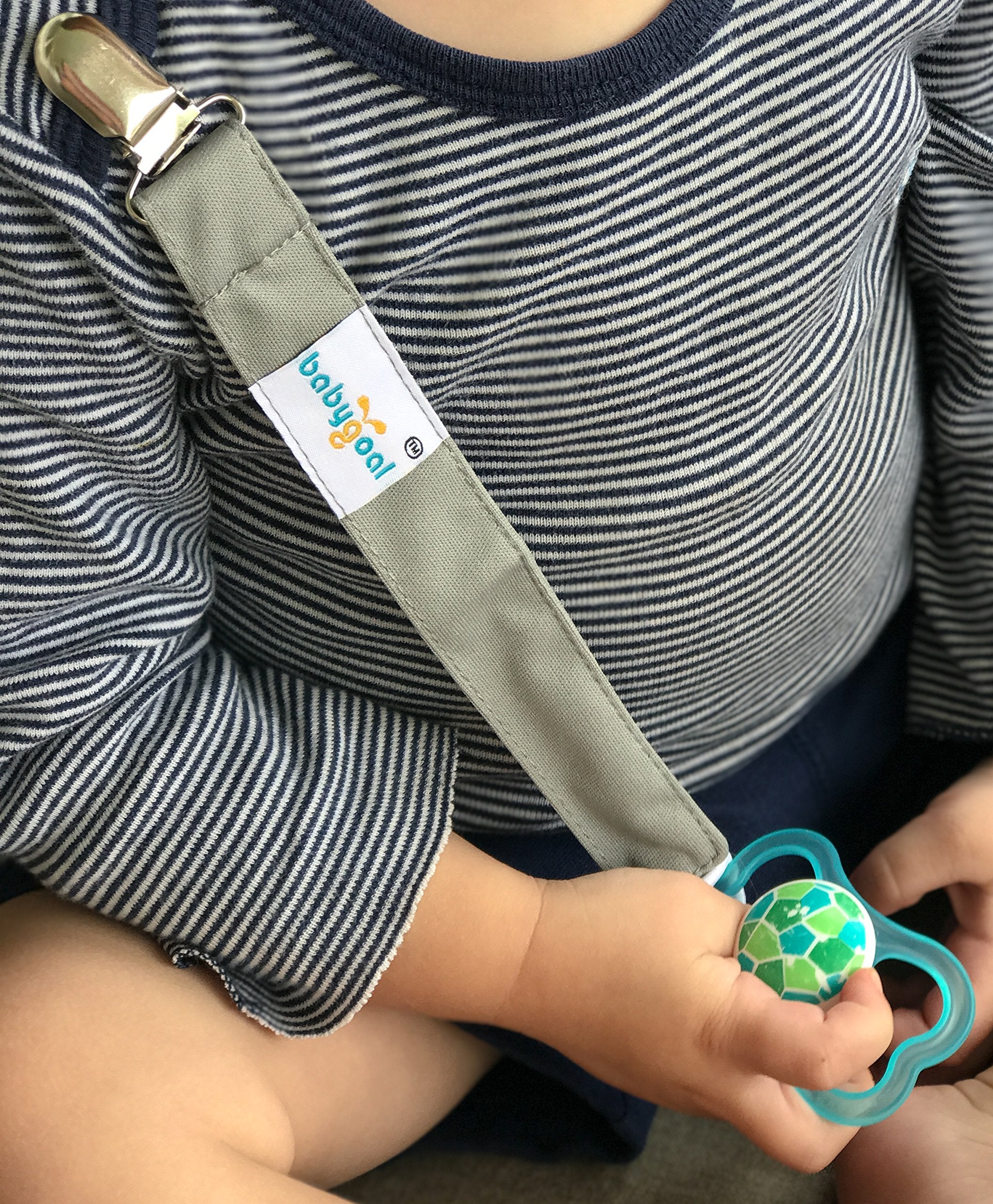 Babygoal pacifier clip uses range including burp cloths and blankets.