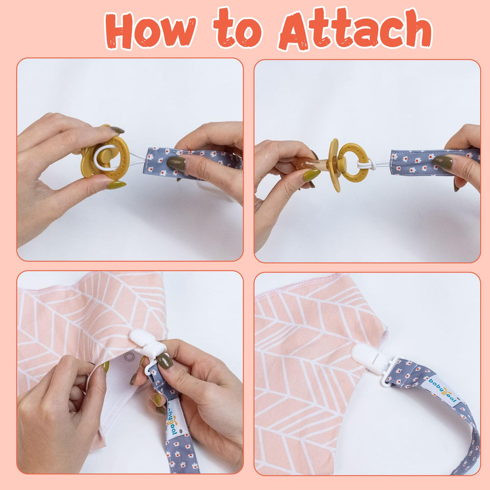 Babygoal pacifier clip washable polyester keeps outfits clean and clips durable