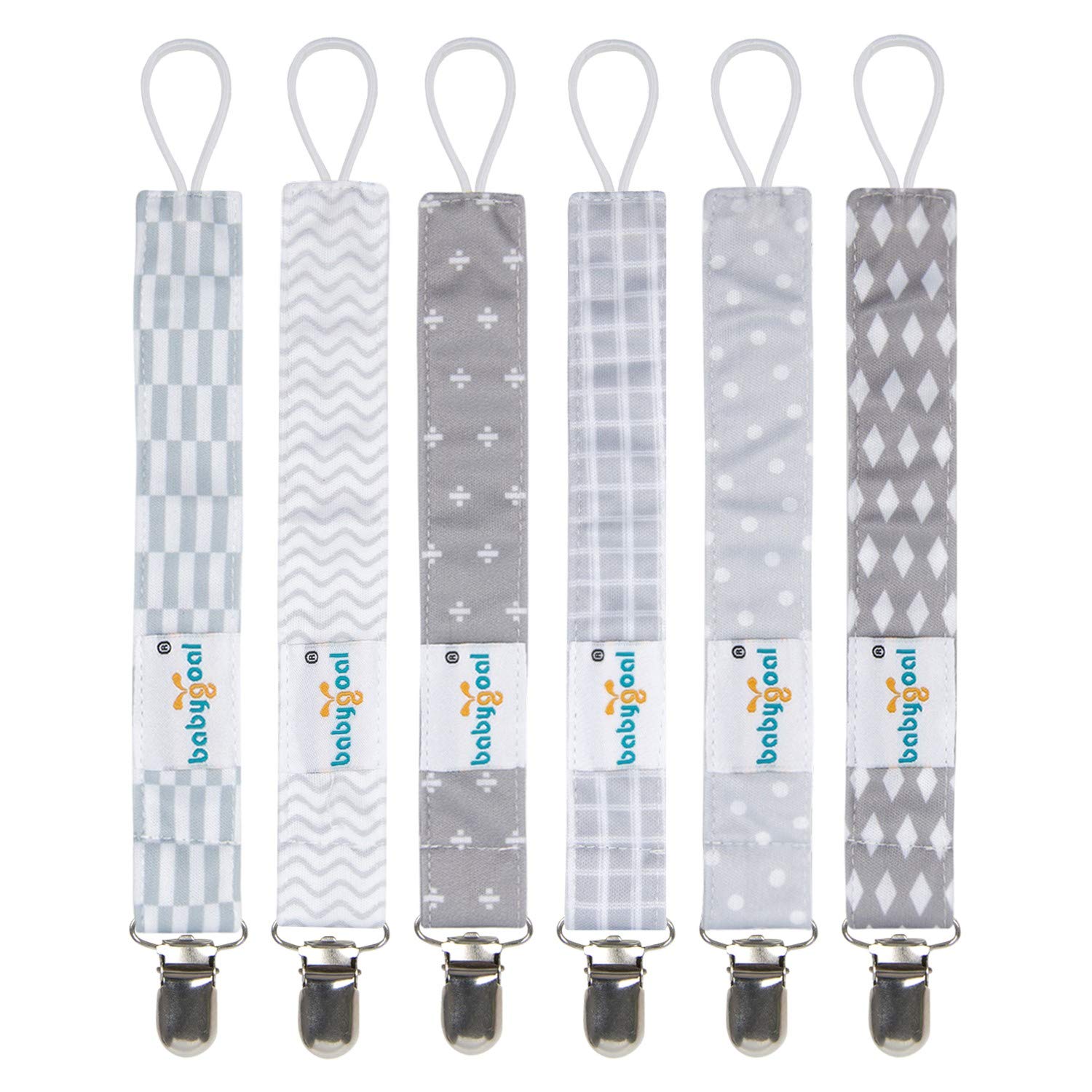 babygoal pacifier clips six-pack designs keep pacifiers secure on outfits