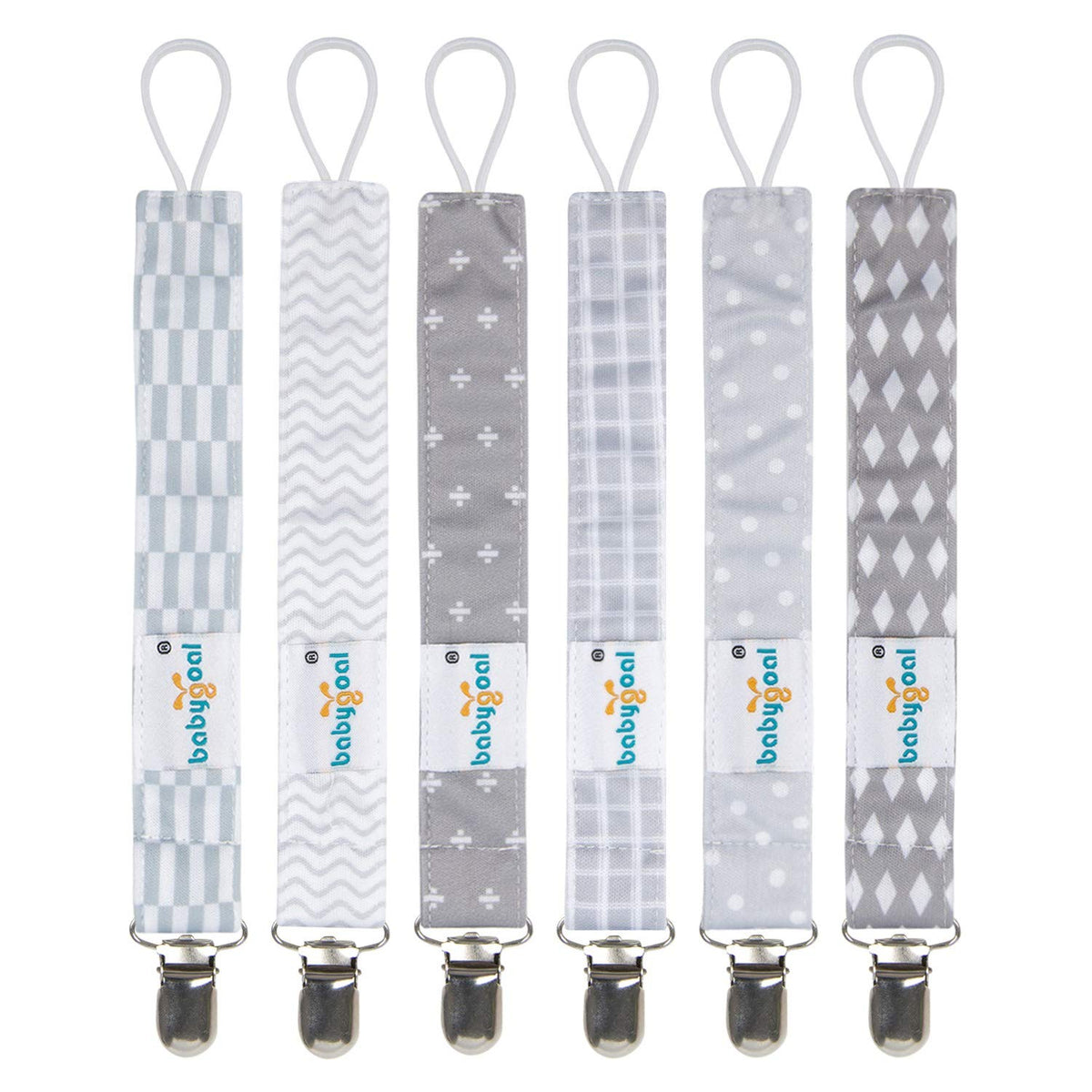 babygoal pacifier clips six-pack designs keep pacifiers secure on outfits